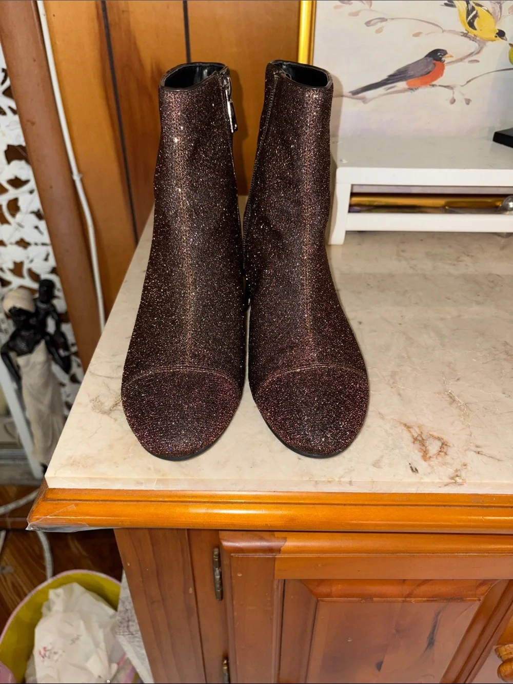 Women's Glitter Ankle Boots 8M